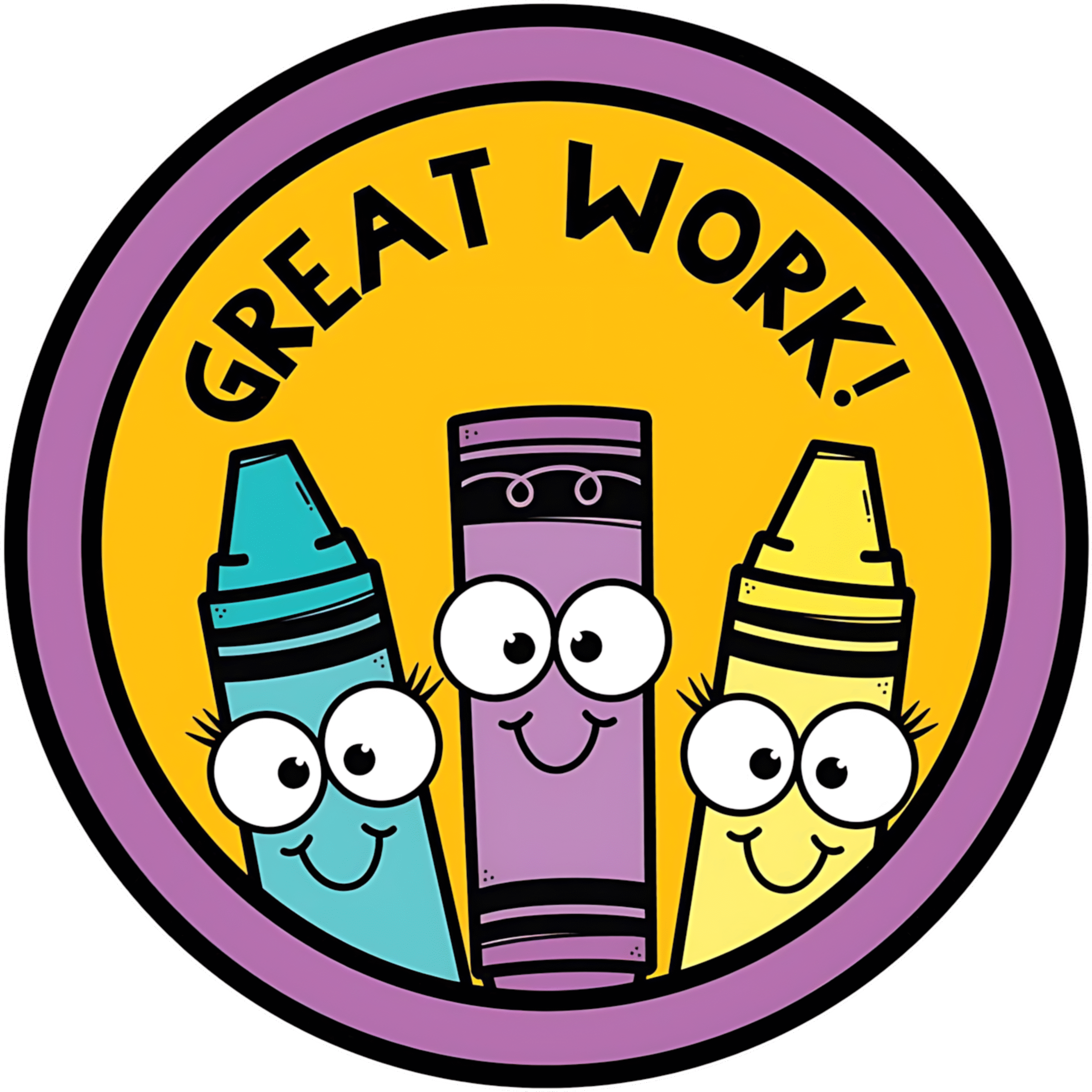 "Great work " - Motivation Circle Sticker