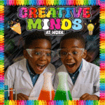 Creative mind at work- Colorful  4by4 feet Flex motivational banner