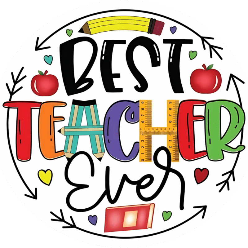 "Best teacher ever" - Motivation Circle Sticker