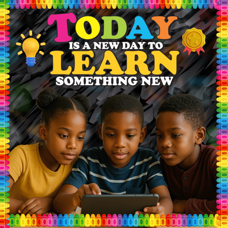 Today is a new day to learn something new- Colorful  4by4 feet Flex motivational banner