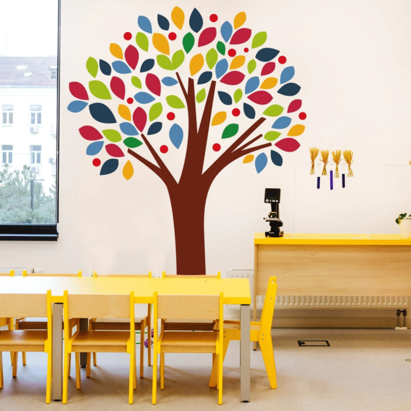"Colorful Flower design" - Classroom Tree Sticker Display
