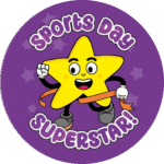 "Sports day, superstar" - Motivation Circle Sticker
