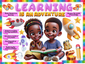 Learning is an adventure -Sticker Display Board