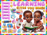Learning gives you wing  -Sticker Display Board