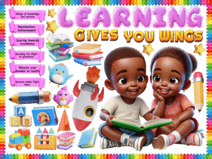 Learning gives you wing  -Sticker Display Board