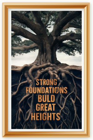 Strong foundations build great heights- A.I  Motivational Posters