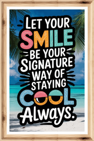 Let your smile, Be your signature way of staying cool always- A.I  Motivational Posters