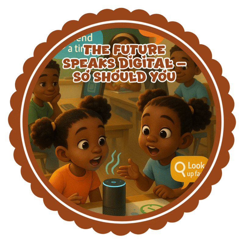 The future speaks digital- so should you.- Motivation Circle Sticker