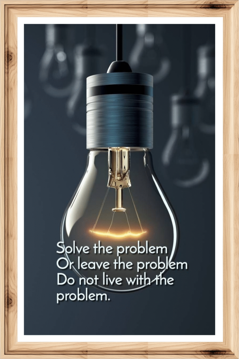 Solve the problem, Or leave the problem, Do not live with the problem- A.I  Motivational Posters