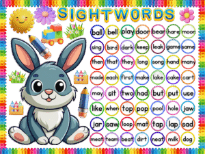 Sight words -Sticker Display Board