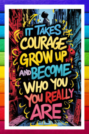 It takes courage to grow up and become who you really are-  A.I  Motivational Posters