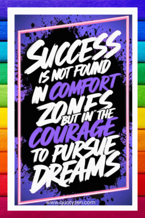Sucess is not found in comfort zones, but in the courage to pursue dreams- A.I  Motivational Posters