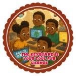 The keyboard is your tool for change.- Motivation Circle Sticker