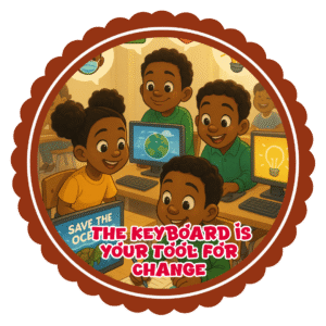 The keyboard is your tool for change.- Motivation Circle Sticker
