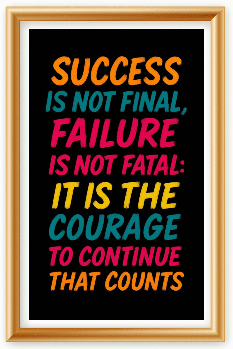 Success is not final, Failure is not fatal: It is the courage to continue that counts- A.I  Motivational Posters