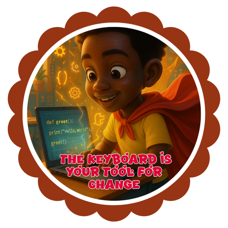 The keyboard is your tool for change.- Motivation Circle Sticker