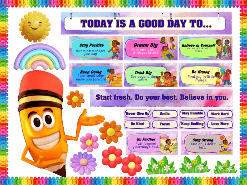 Today is a good day to... -Sticker Display Board