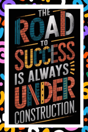 The road to sucess is always under construction- A.I  Motivational Posters