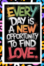 Everyday is a new opportunity to find love- A.I  Motivational Posters