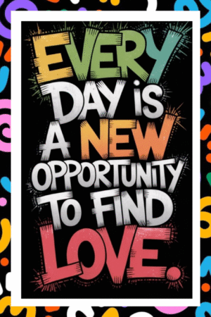 Everyday is a new opportunity to find love- A.I  Motivational Posters