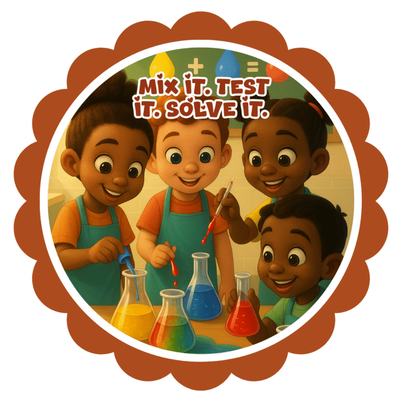 Mix it, Test it, solve it- Motivation Circle Sticker
