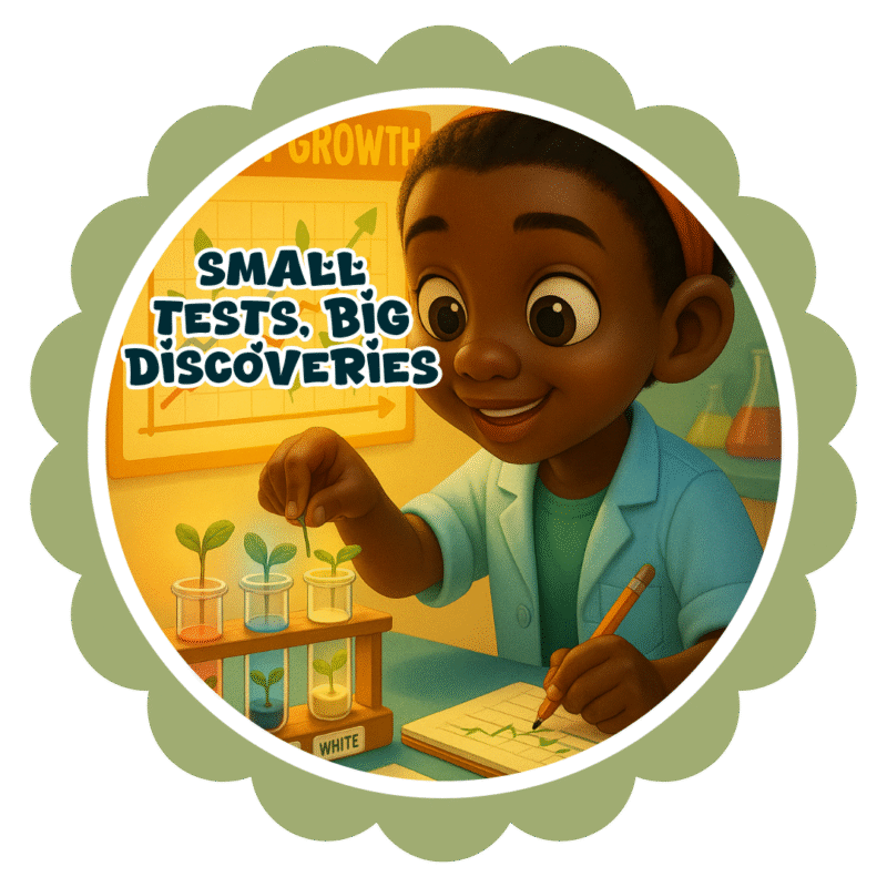 Small tests, Big discoveries- Motivation Circle Sticker