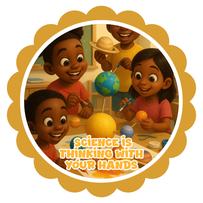 Science is thinking with your hands- Motivation Circle Sticker