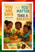 You are safe, You matter, Take a breath- A.I  Motivational Posters