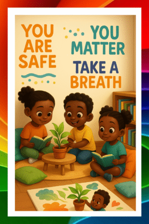 You are safe, You matter, Take a breath- A.I  Motivational Posters