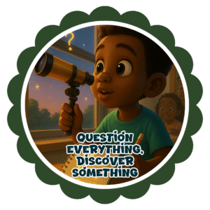 Question everything, Discover something- Motivation Circle Sticker