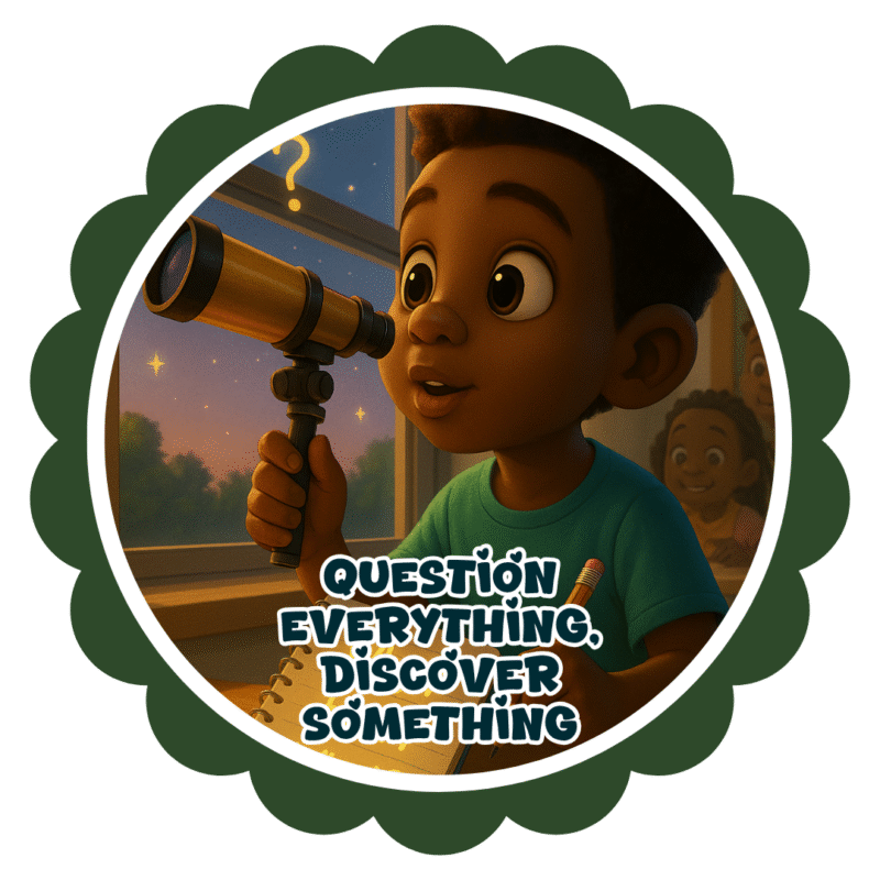 Question everything, Discover something- Motivation Circle Sticker