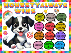 Honesty always wins -Sticker Display Board