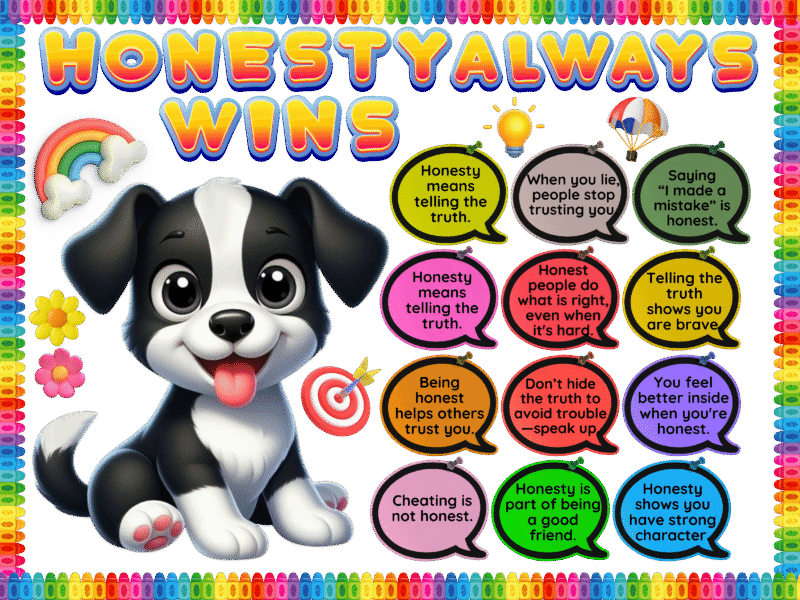 Honesty always wins -Sticker Display Board