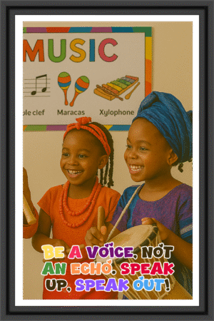 Be a voice, Not an Echo. Speak Up, Speak Out- A.I  Motivational Posters