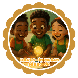 Hand on means minds on- Motivation Circle Sticker