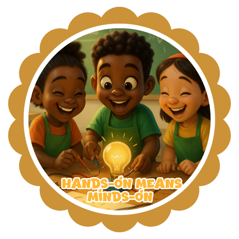 Hand on means minds on- Motivation Circle Sticker