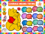 Courage means trying -Sticker Display Board