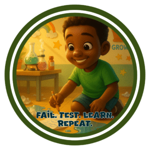 Fail, Test, Learn, Repeat- Motivation Circle Sticker