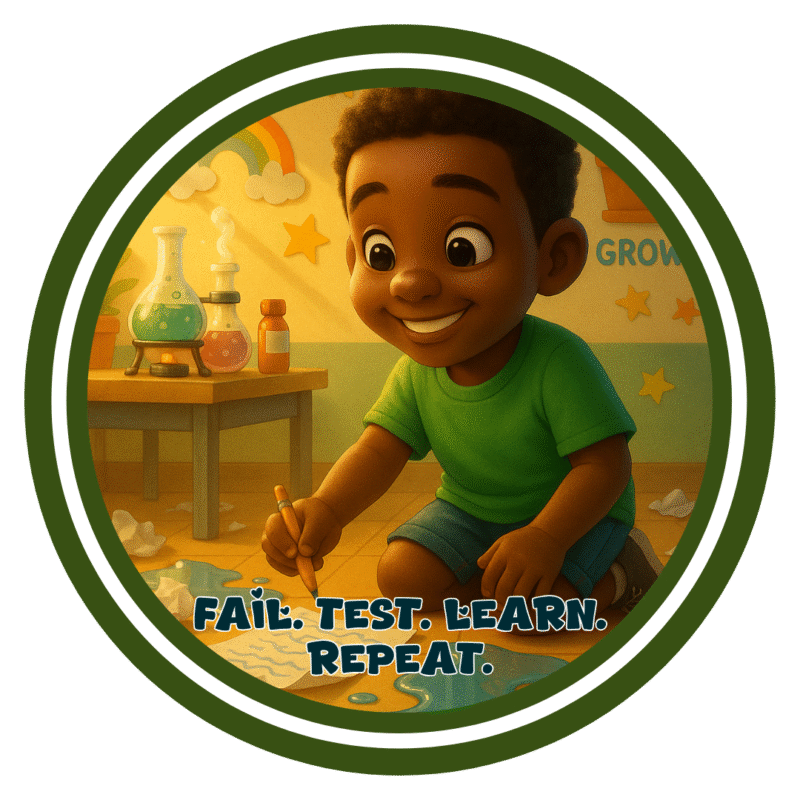 Fail, Test, Learn, Repeat- Motivation Circle Sticker