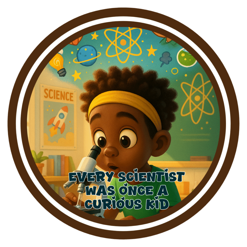 Every scientist was once a curious kid- Motivation Circle Sticker