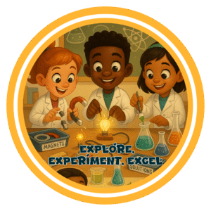 Explore, Experiment, Excel- Motivation Circle Sticker