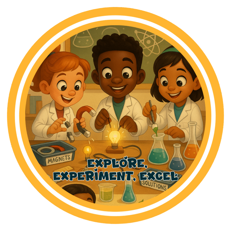 Explore, Experiment, Excel- Motivation Circle Sticker