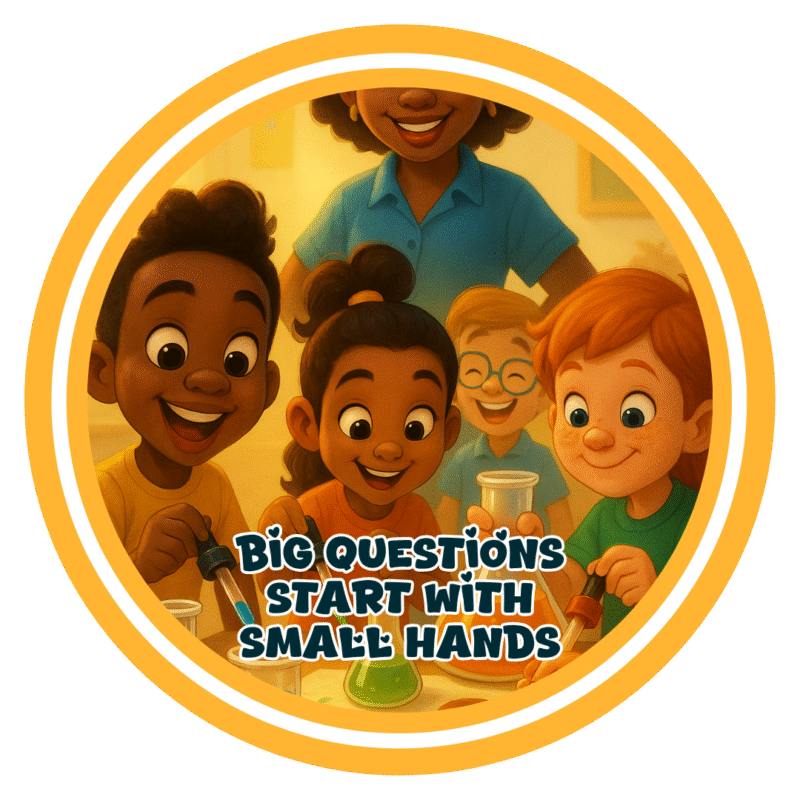 Big questions start with small hands- Motivation Circle Sticker