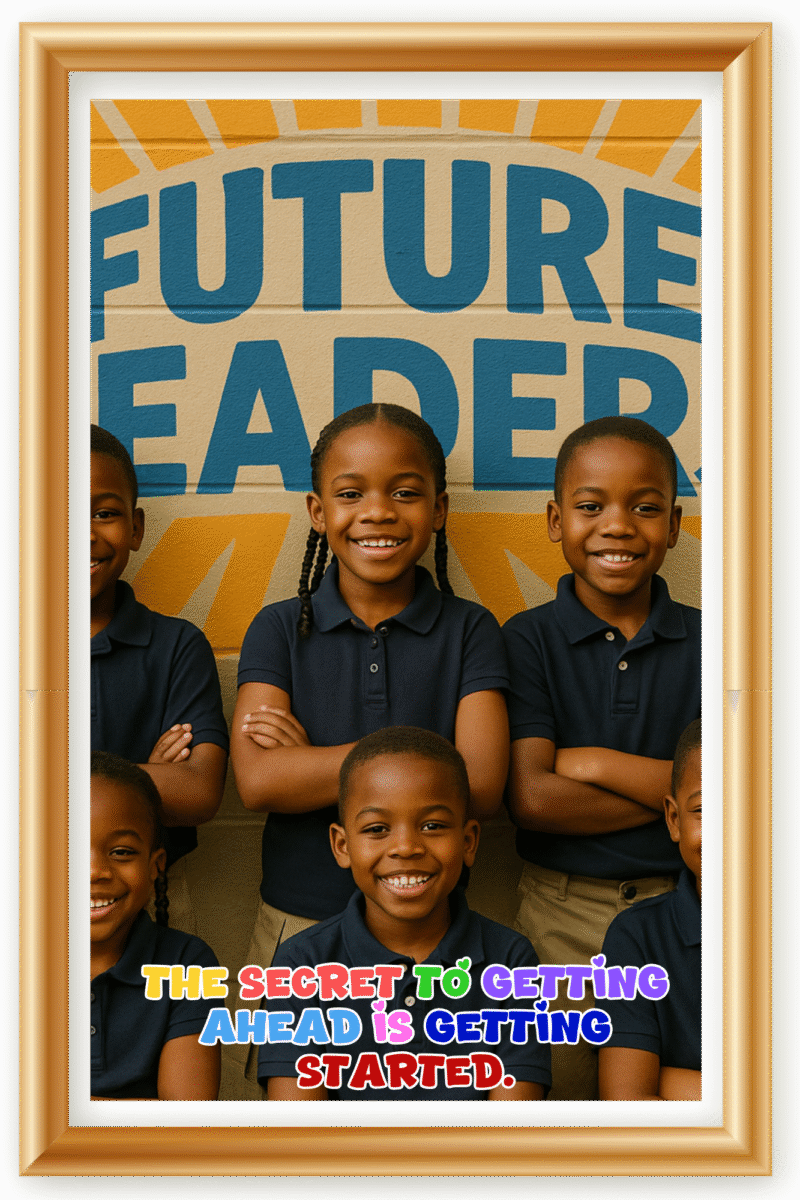 The secret to getting ahead is getting stsrted-  A.I  Motivational Posters