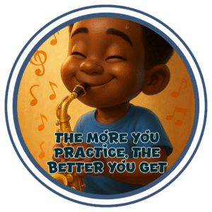 The more you practice the better you get- Motivation Circle Sticker