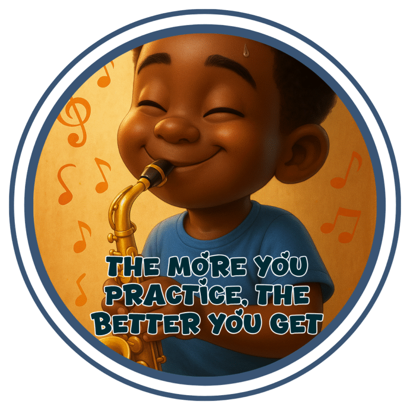 The more you practice the better you get- Motivation Circle Sticker