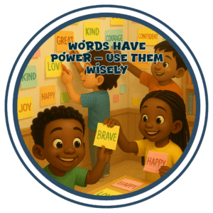 Words have power use them wisely.- Motivation Circle Sticker