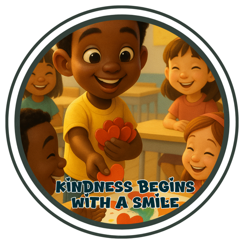 Kindness begins with a smile- Motivation Circle Sticker