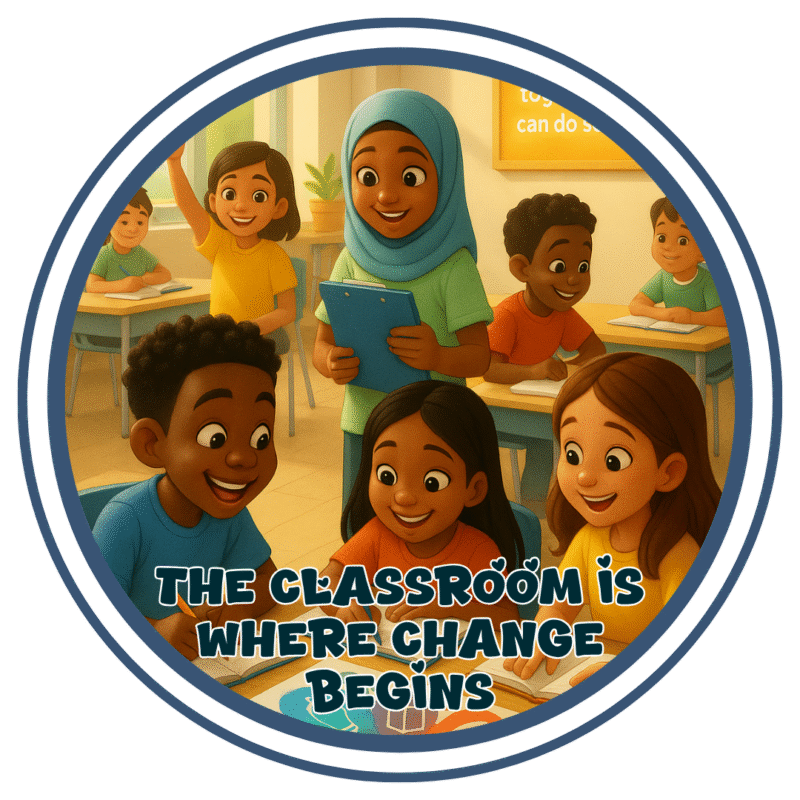 The classroom is where the change begins- Motivation Circle Sticker