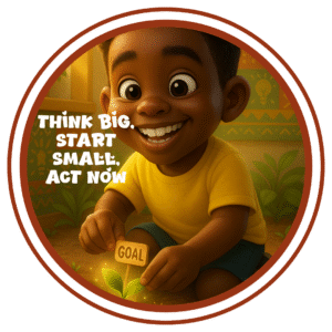 Think Big, Start small act now- Motivation Circle Sticker